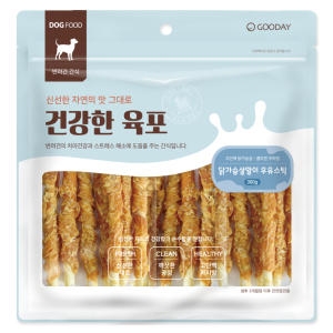 건강한 육포 닭가슴살말이 우유스틱 300g
