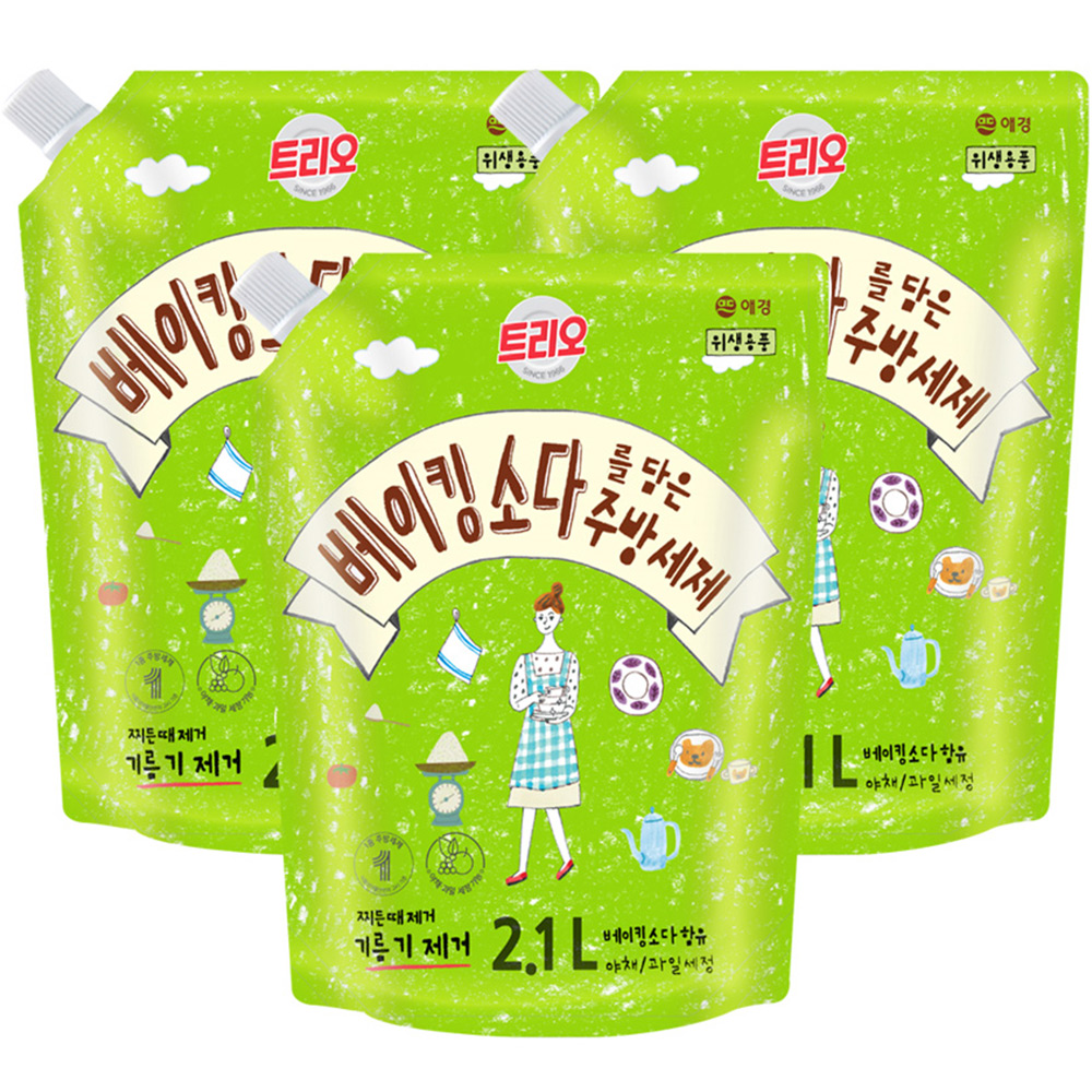 트리오 베이킹소다를 담은 주방세제 2.1L이미지입니다. 누르면 해당 게시물로 새창이동합니다.