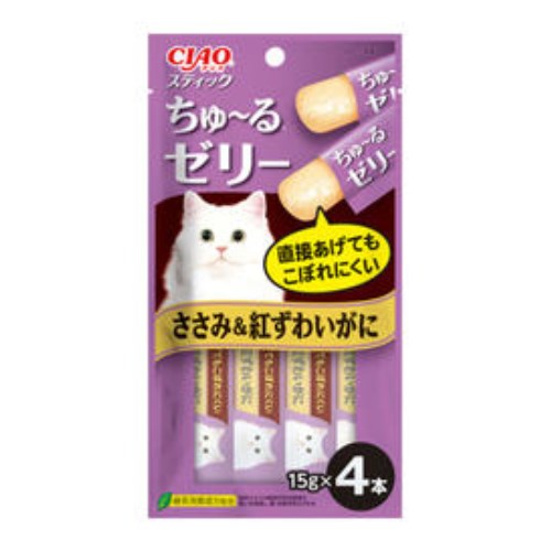이나바 캣 챠오스틱 츄르젤리 닭가슴살&게 TSC-124 60g (15g x 4p) (18개)_이미지