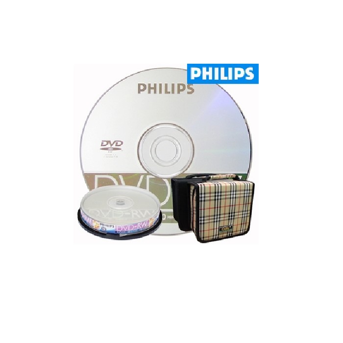 필립스 DVD-RW 4.7GB 4x 케익 10장 + 시디자켓