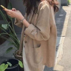 ONM 겨울스타일 린넨 여성 마이 카라 여자 베이지 자 41569568