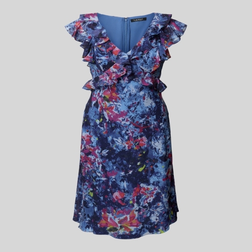 폴로랄프로렌 로렌 블루 멜란지 타라리 미디 프릴 원피스 휴양지 바캉스 200970717