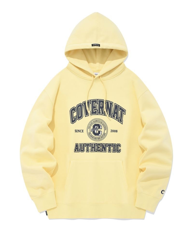 커버낫 COVERNAT 엠블럼 아치 로고 후디 옐로우 CO2301HD04YL