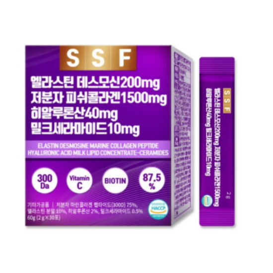 순수식품 엘라스틴 데스모신 저분자 피쉬콜라겐 히알루론산 밀크세라마이드 30포 (1개)_이미지