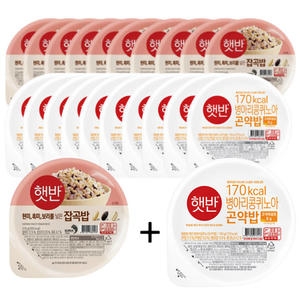 CJ제일제당 햇반 잡곡밥 210g 10개 + 병아리콩 퀴노아 곤약밥 150g 10개_이미지