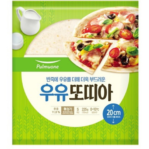 풀무원 우유 또띠아 20cm 5개입 225g (3개)_이미지