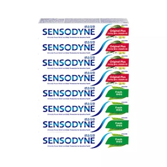 <b>센소다인</b> <b>오리지널</b> 플러스 100g x 4개 + 후레쉬민트 100g x 4개