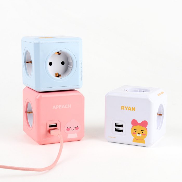 파워큐브 카카오프렌즈 오리지널 4구 USB 멀티탭