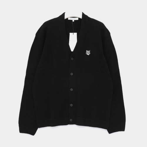 메종키츠네 남성 헤드폭스 패치로고 컴포트 울 V넥 가디건_PM00502KT1006 P199_이미지