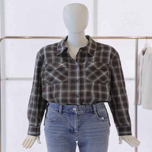 대현 씨씨콜렉트 카라넥 체크 포켓 셔츠 E254MSC133_이미지