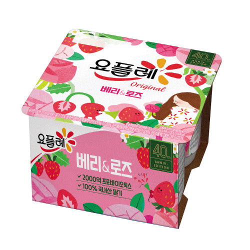 빙그레 요플레 오리지널 베리&로즈 80g (16개)