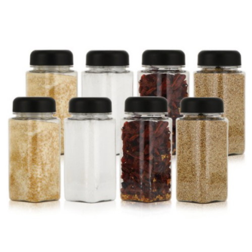 바른락 사각 패트 양념통 블랙 400ml