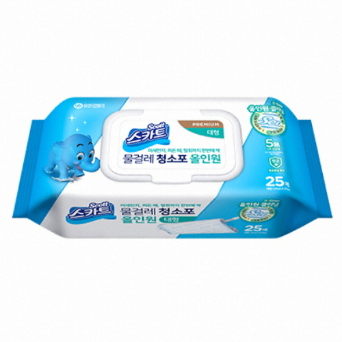 유한킴벌리 스카트 물걸레 청소포 올인원 대형 25매 (1개)_이미지