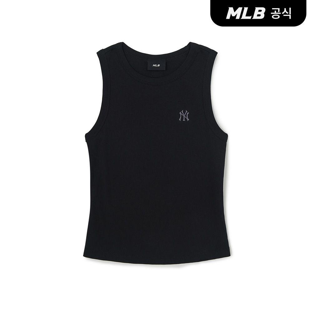  MLB 여성 스트릿 슬림 골지 나시 티셔츠 NY Black 3FTOB0263-50BKS