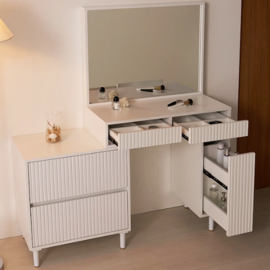 이안가구 레시 템바보드 2단 서랍 확장 거울 화장대 800_이미지