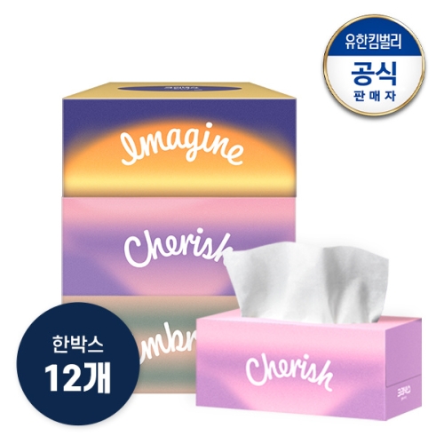 컬러 무드업 미용티슈 164매 (12입)
