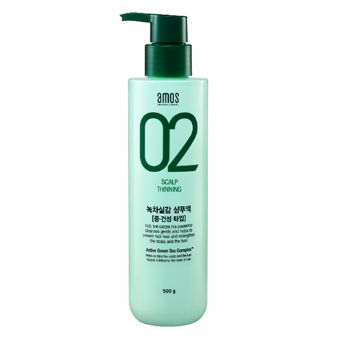 아모스프로페셔널 녹차실감 샴푸액 중,건성타입 500ml (1개)_이미지