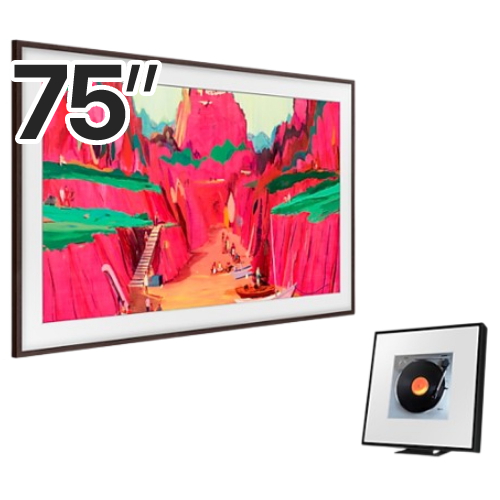 삼성전자 더 프레임 프로 KQ75LSF03WFXKR + 뮤직 프레임 HW-LS60D (플랫 브라운+스피커)