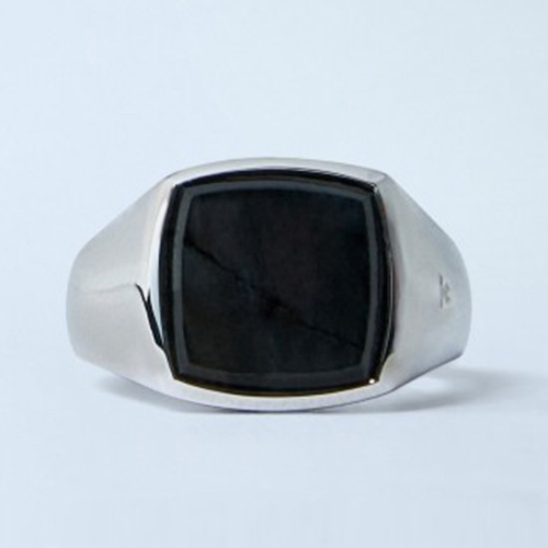 스털링 톰우드 Kay Larvikite 카이 스퀘어 플레이팅 실버 링 101486