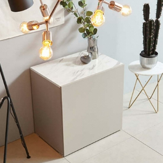 삼익가구 레오 대리석 높은 협탁 600_이미지