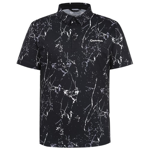 테일러메이드 마블 프린트 카라 반팔 티셔츠 TMTYM2155 (199, 블랙)