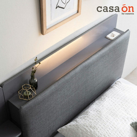 까사미아 트렌드라인 몬드 수납 LED침대 Q (9존독립스프링)_이미지