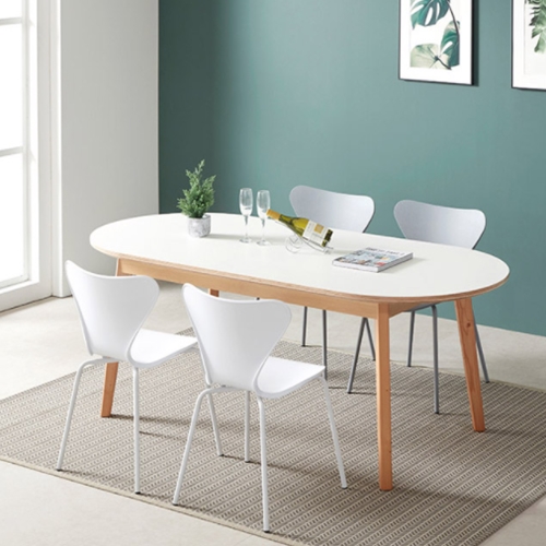 엠하우스 엠비오 원목 HPM 타원 식탁 2000 (의자별도)_이미지