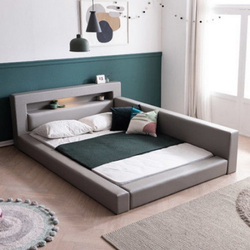 삼익가구 렉스 밸런스 가죽 LED침대 Q (슬립웰7존독립)_이미지