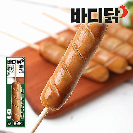 빅터컴퍼니 바디닭 청양고추 닭가슴살 소시지 꼬치 70g (1개)_이미지