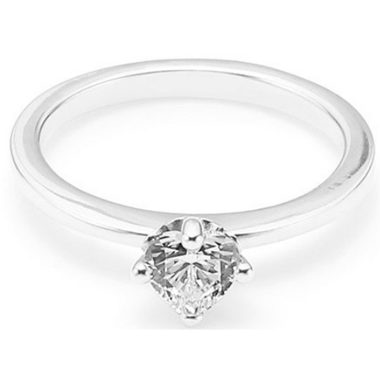 판도라 클리어 하트 솔리테르 실버 반지 198691C01_이미지