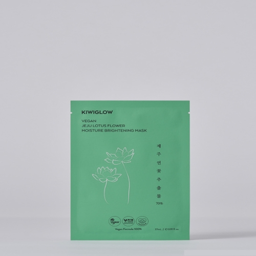 키위글로우 비건 제주 연꽃 수분 미백 마스크팩 27ml (10매)_이미지