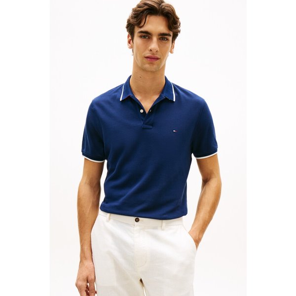 타미힐피거 남성 EXCLUSIVE 레귤러핏 언더 칼라 폴로 카라티셔츠 T12G1TKT850MT3DCC 198440