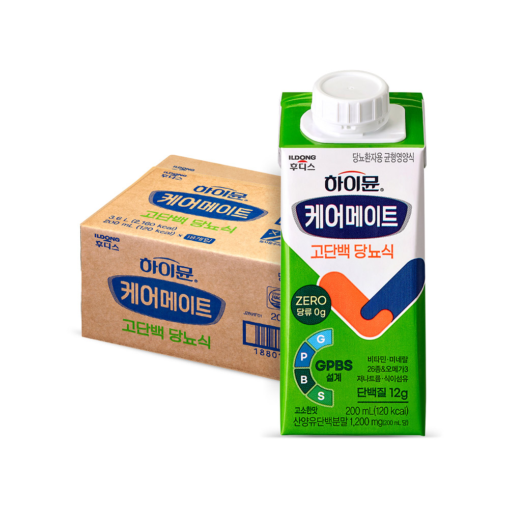 일동후디스 하이뮨 케어메이트 고단백 당뇨식 200ml (18개)