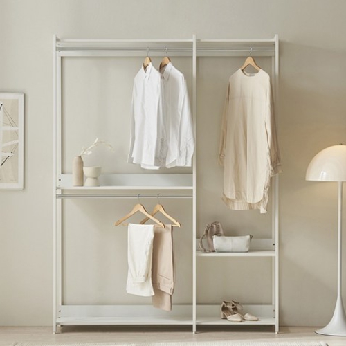 삼익가구 마로니 3단 행거형 시스템 옷장 드레스룸 세트 1600_이미지