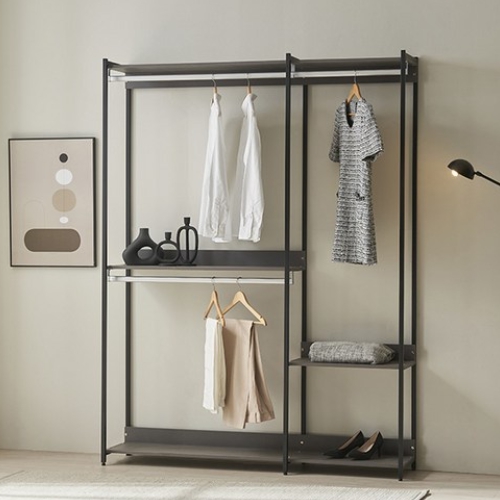 삼익가구 마로니 3단 행거형 시스템 옷장 드레스룸 세트 1600_이미지