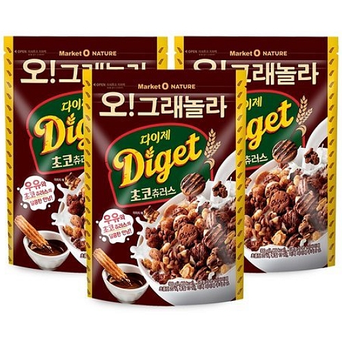 오리온 오 그래놀라 다이제 초코츄러스 300g (3개)