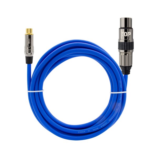 탑라인에이치디 HDTOP RCA to XLR FF 메탈블루 케이블 (5m, HT-TP4062)