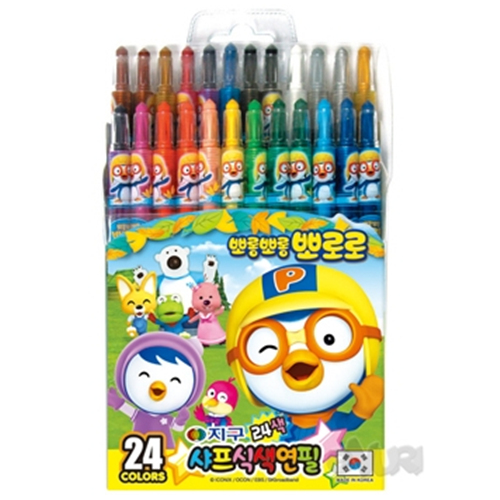 지구화학 뽀로로 샤프식 색연필 (24색)