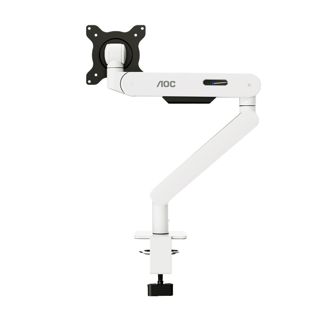 알파스캔 AOC AM400 글래시어 화이트 싱글 모니터암_이미지