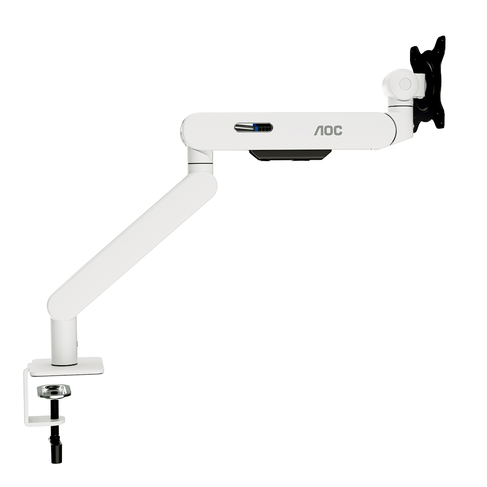 알파스캔 AOC AM400 글래시어 화이트 싱글 모니터암_이미지