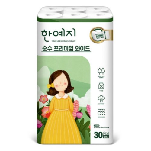 한예지 순수 프리미엄 와이드 30m (30롤)