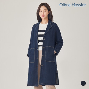  올리비아하슬러 숄카라워싱데님롱코트_OHBSCT105