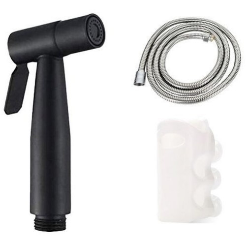 스텐 청소건 블랙 + 황동 샤워호스 1.5m + 흡착식 거치대