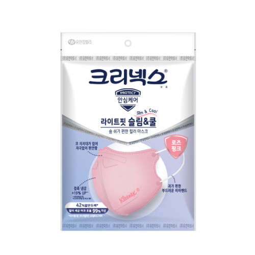 라이트핏 슬림 앤 쿨 중형 로즈핑크 5매입