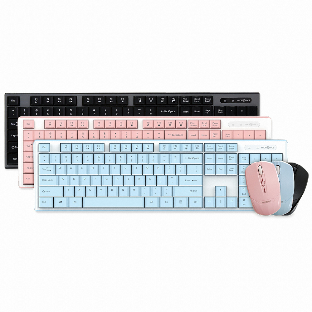 마이크로닉스 MANIC K160 키보드 마우스 무선 합본 (스카이 블루)_이미지