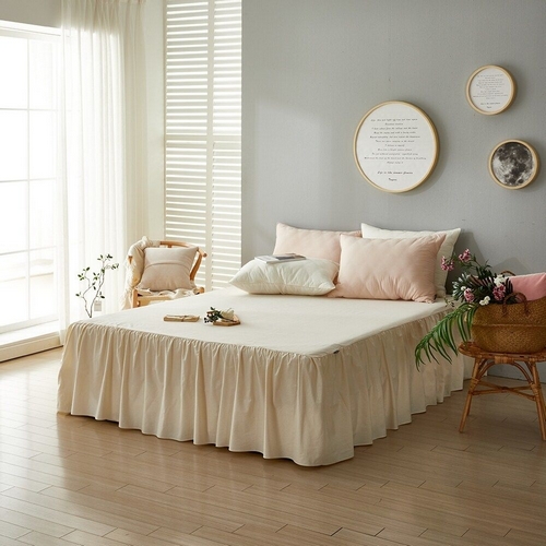 샤이닝홈 샤르르 졸리 순면 오가닉 40수 피그먼트 워싱 침대스커트 (퀸 Q)_이미지