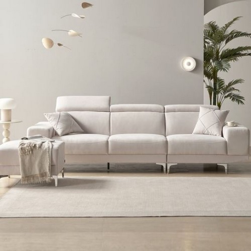 에넥스 ExL 마티나 아쿠아텍스 이지클린 패브릭 소파 4인용 (스툴포함)