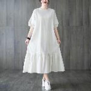 소매핀턱 여성 캉캉 스타일 린넨 데일리 WC3C76B