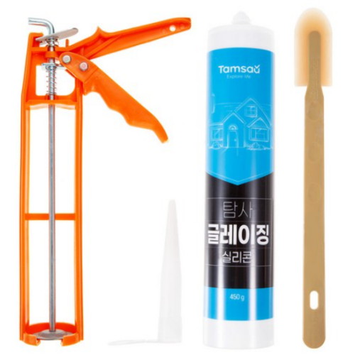 쿠팡 탐사 글레이징 실리콘 450g + 실리콘 건 + 헤라 (1세트)_이미지