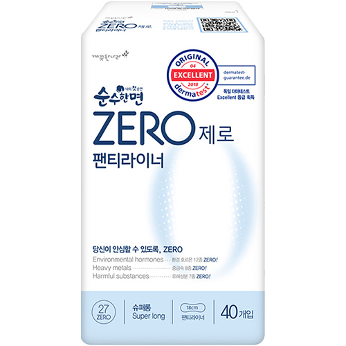 순수한면 제로 팬티라이너 슈퍼롱 40개 (4팩(160개))_이미지